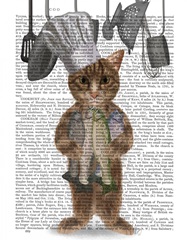 Tabby Cat Fish Chef, Full Book Print
