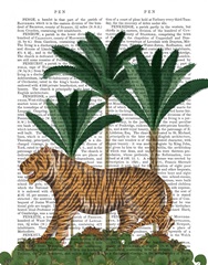 Tiger in Palms, Animalia Book Print