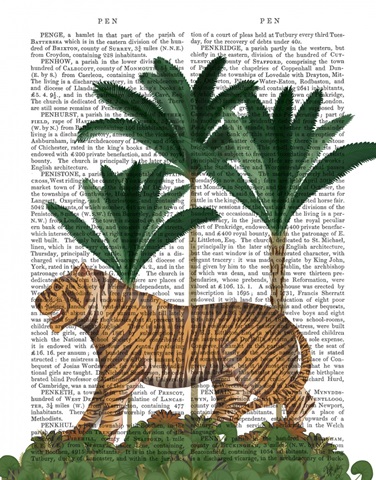 Tiger in Palms, Animalia Book Print
