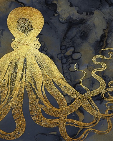 Octopus Ink Gold & Blue I