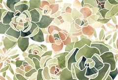Stained Glass Succulents Collection A