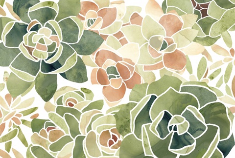 Stained Glass Succulents Collection A