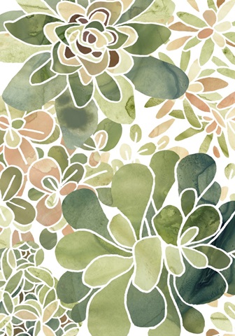 Stained Glass Succulents Collection B