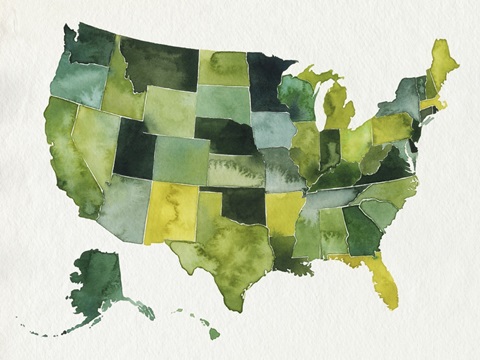 USA in Watercolor I