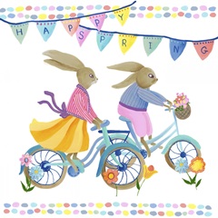 Bunnies on Bikes I