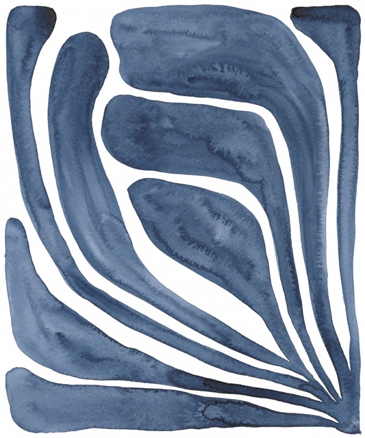 Blue Stylized Leaf I