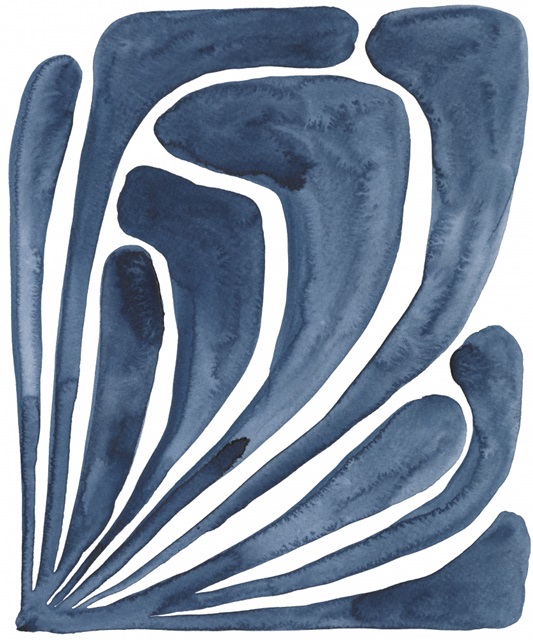 Blue Stylized Leaf II