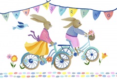 Bunnies on Bikes Collection A