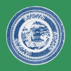 Blue Pagoda on Green I