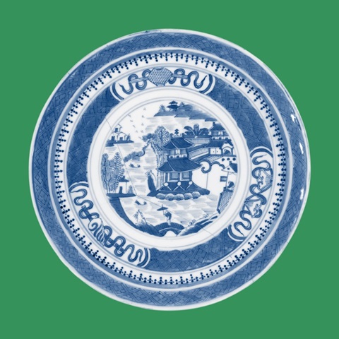 Blue Pagoda on Green I