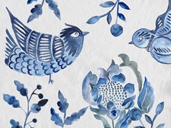Indigo Ornament Collection A