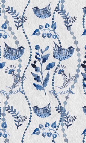 Indigo Ornament Collection E