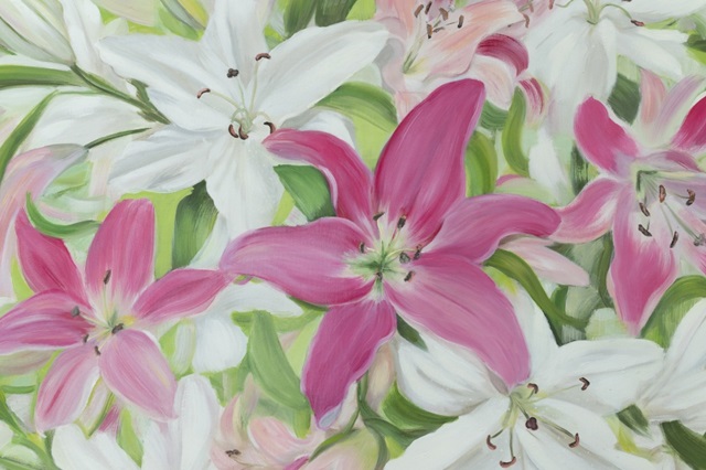 Pink and White Lilies III