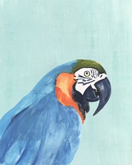 Exotic Bird on Blue I