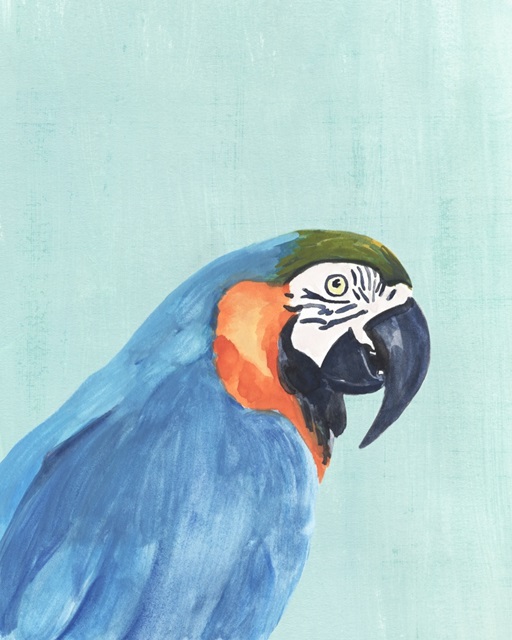 Exotic Bird on Blue I