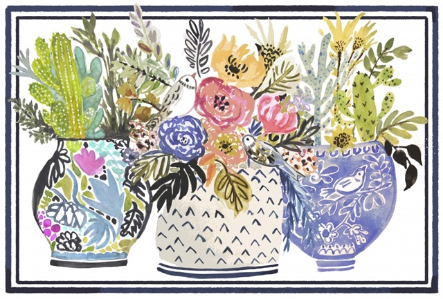 Painted Vase of Flowers Collection A