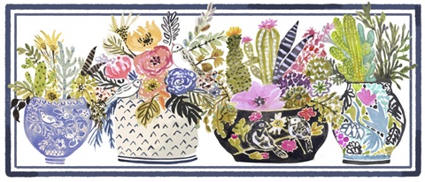 Painted Vase of Flowers Collection D