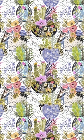 Painted Vase of Flowers Collection E