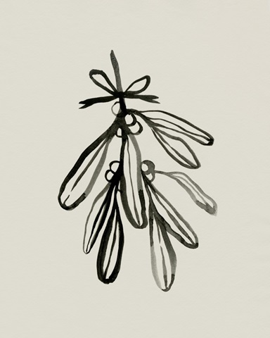 Mistletoe Sketch with Bows I