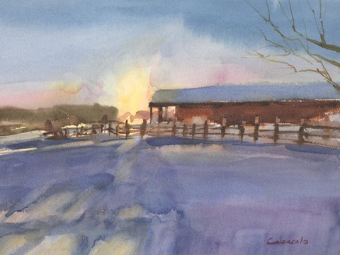 Long Barn at Sunset