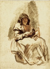 Sepia Grandma Sewing