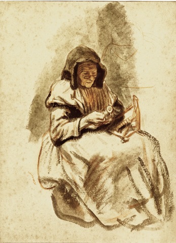 Sepia Grandma Sewing