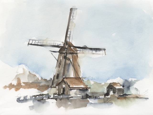 Windmill Watercolor II