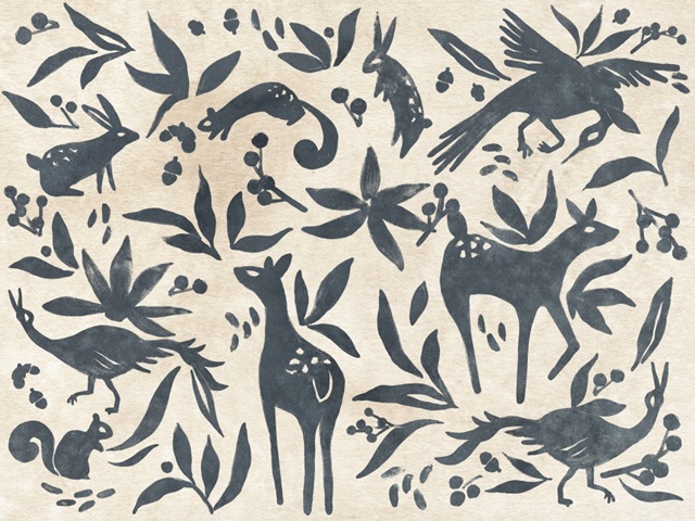 Woodland Woodblock II