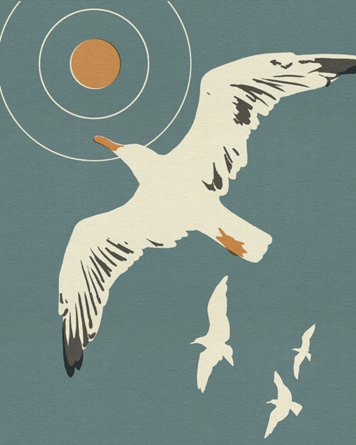 Seagull Block Print I