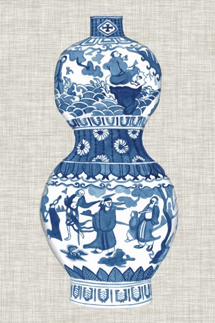Ming Vase on Linen IV