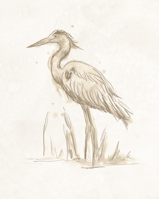 Sepia Heron I