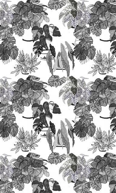 B&W Indoor Plant Collection E