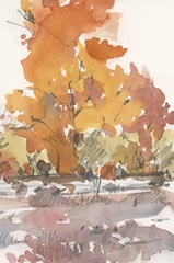 Watercolor Treeline Sketch II