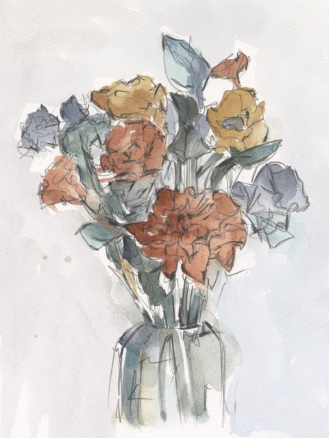 Watercolor Floral Arrangement I