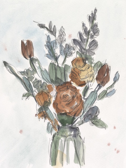 Watercolor Floral Arrangement II