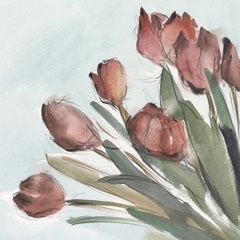 Watercolor Tulip Garden II