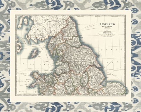 Bordered Map of England & Wales