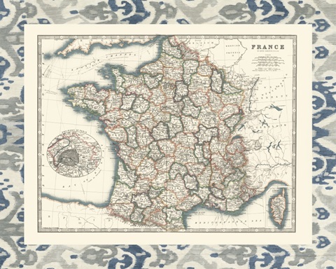 Bordered Map of France