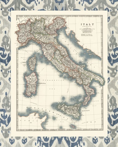 Bordered Map of Italy