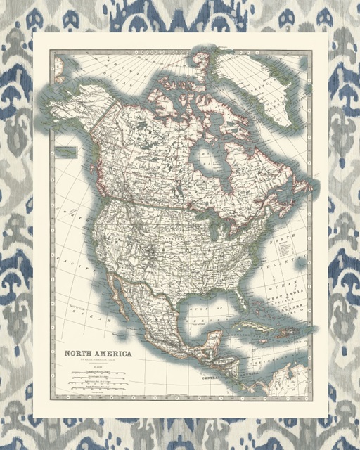 Bordered Map of North America