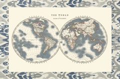 Bordered World Hemispheres
