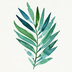 Watercolor Palm Impression I