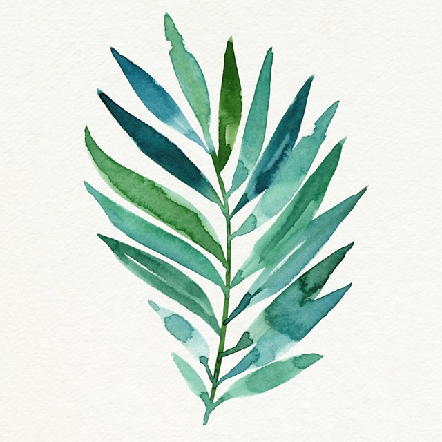 Watercolor Palm Impression I