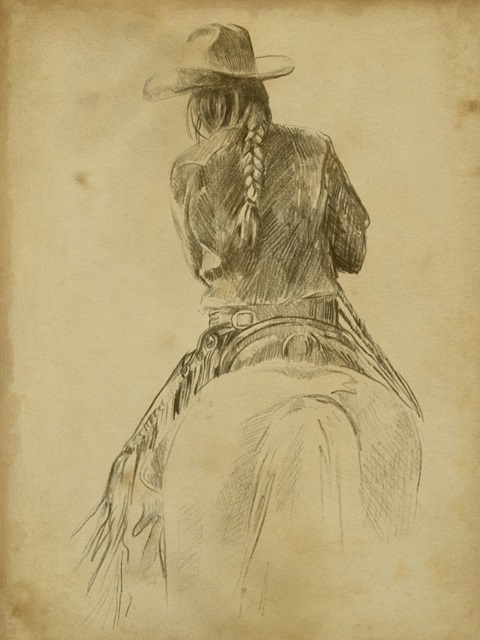 Cowgirl on Horseback I