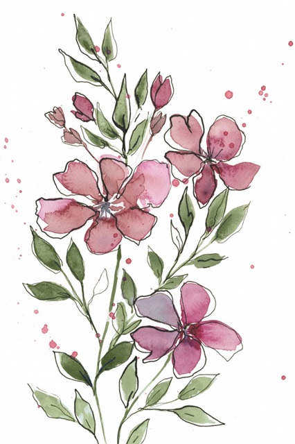 Watercolor Floral Stems I