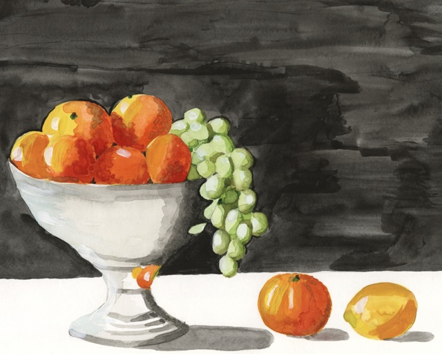 Watercolor Fruit Bowl II