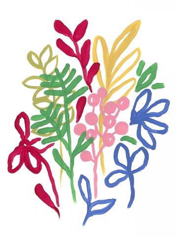 Bold Brushstroke Blooms II