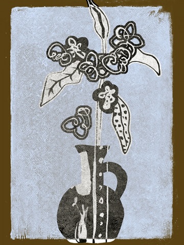 Graphic Flowers in Vase I