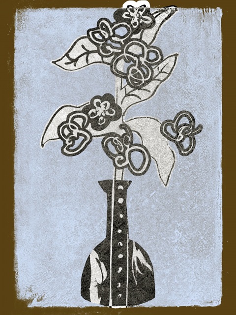 Graphic Flowers in Vase III