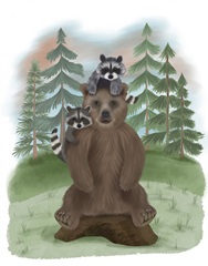 Bear and Raccoon Friends
